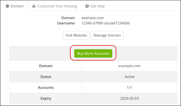 Hosting Panel - Email - Buy More Accounts