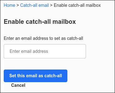 Hosting Panel - Catch-all mailbox - Configure